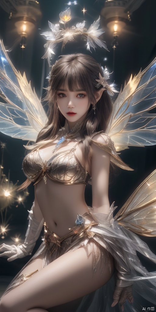  1girl,crystal wings, Fairy,