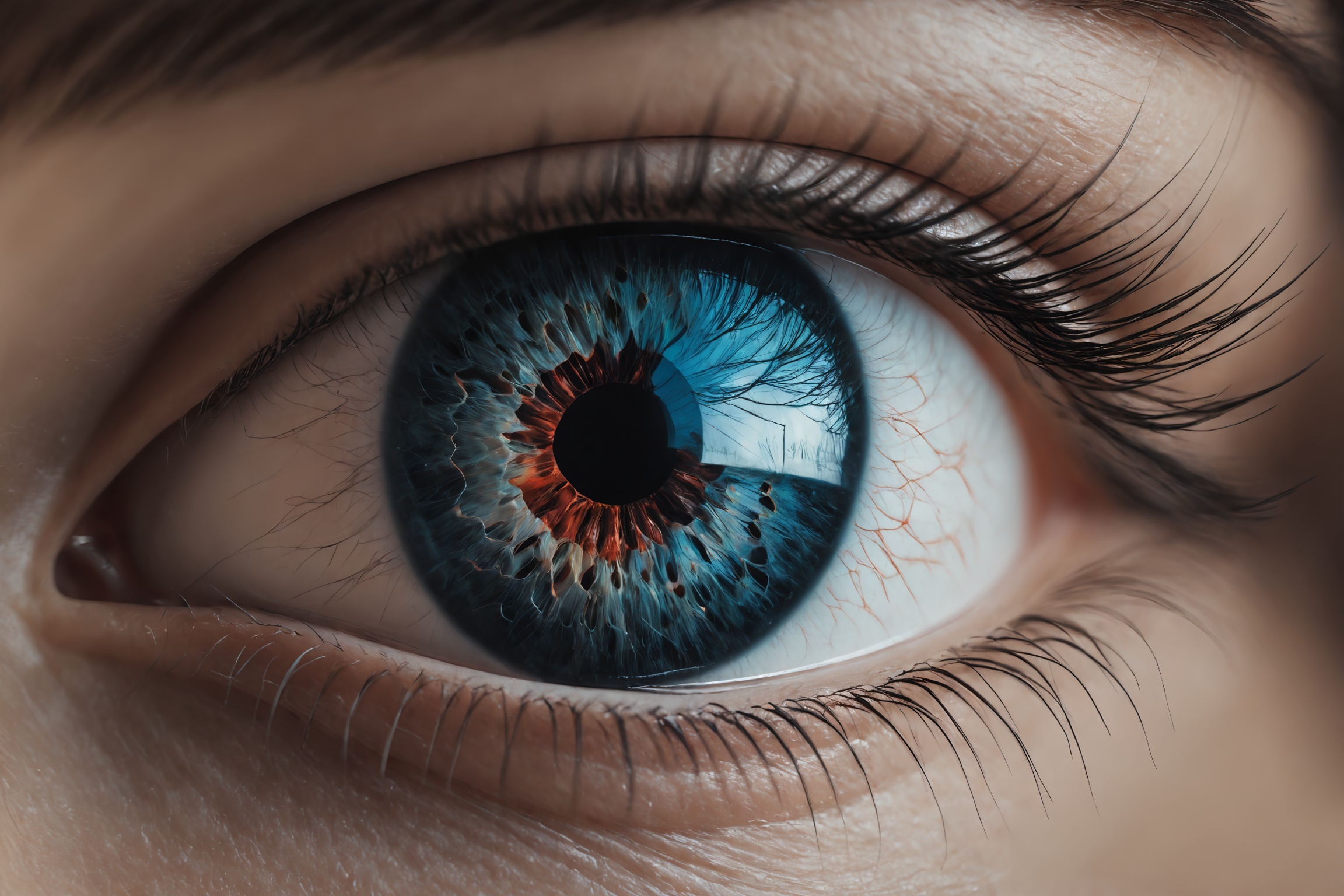 style of Conrad Roset,  macro photo of human eye,  realistic on Tensor.Art
