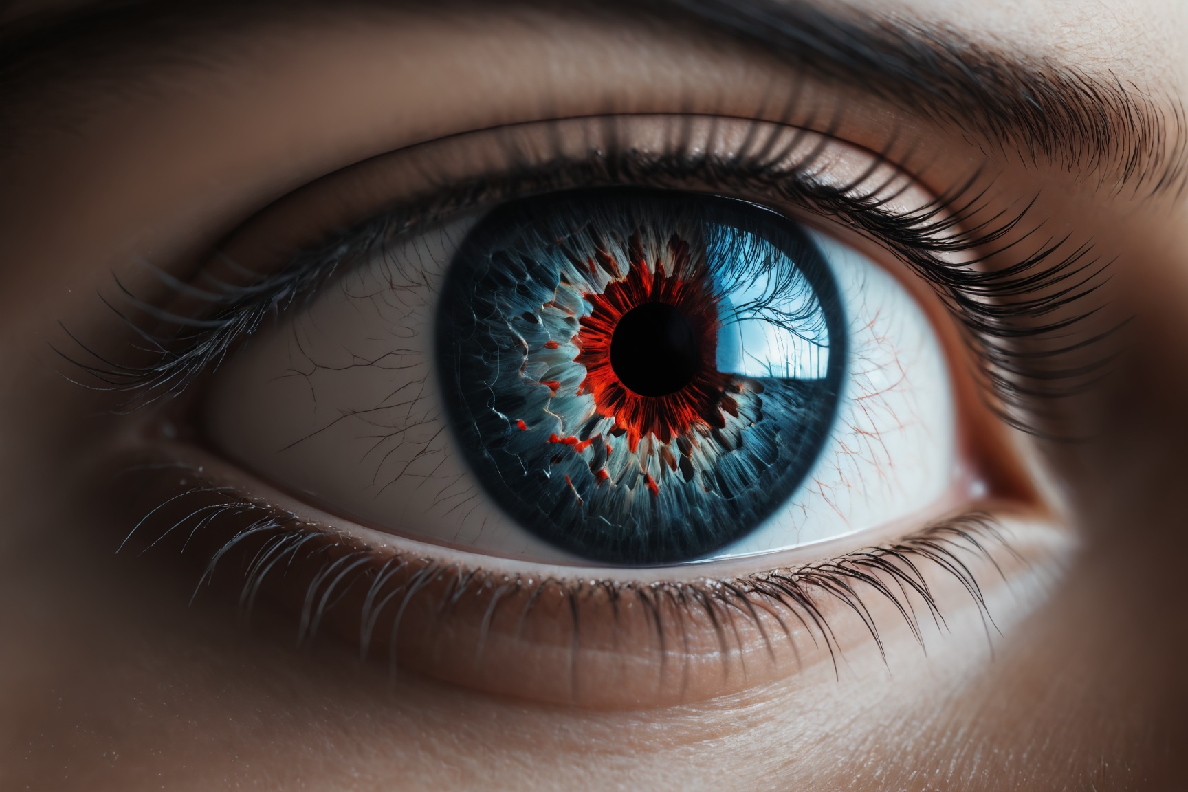 style of Conrad Roset,  macro photo of human eye,  realistic on Tensor.Art