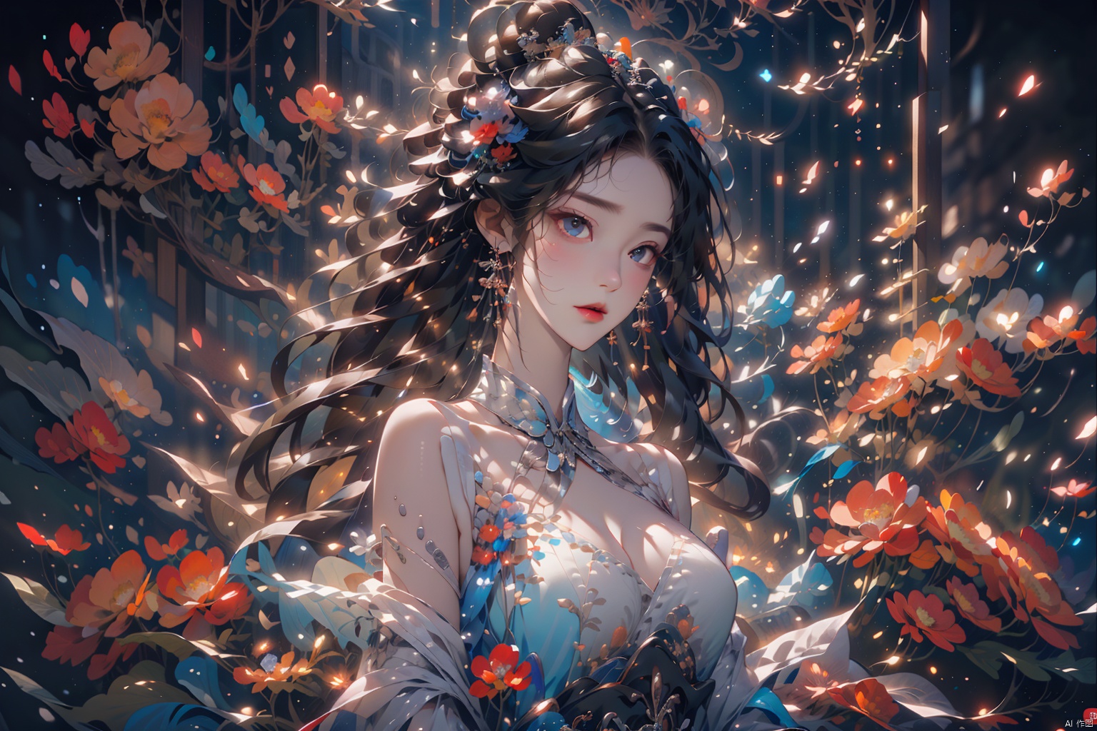  ruhua
 masterpiece,(best quality),official art, extremely detailed cg 8k wallpaper,((crystalstexture skin)), (extremely delicate and beautiful),highly detailed,, huaxiangrong_face