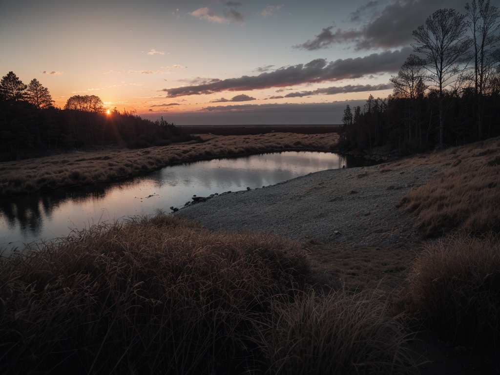 raw photo,  a sunset landscape,  cozy on Tensor.Art