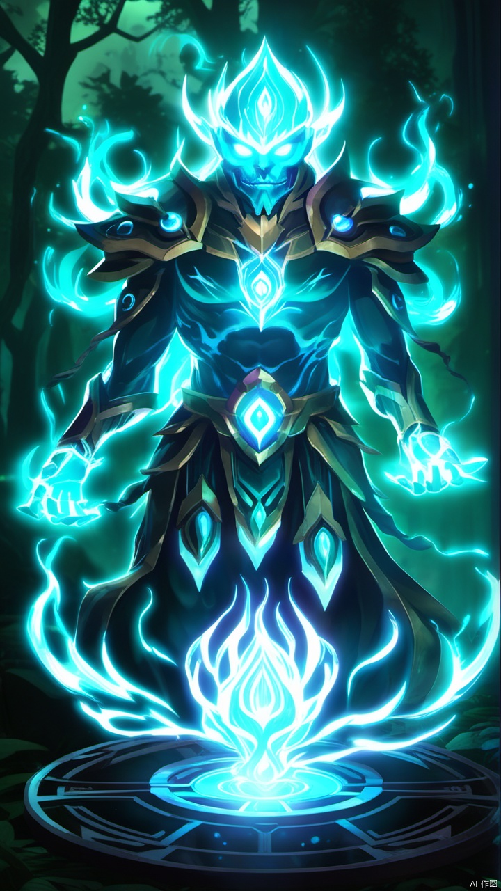 Summon a glowing magical humanoid elemental spirit