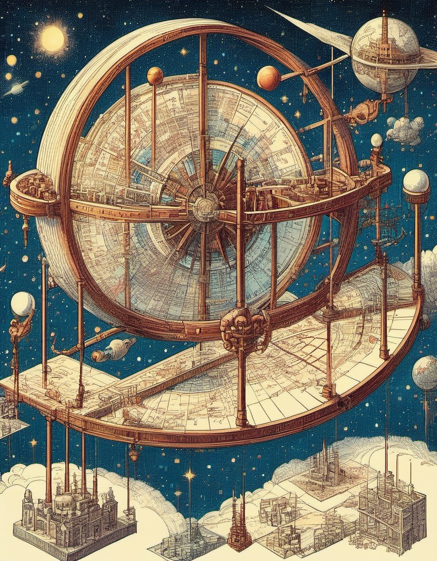 celestial cartography isometric schema on Tensor.Art