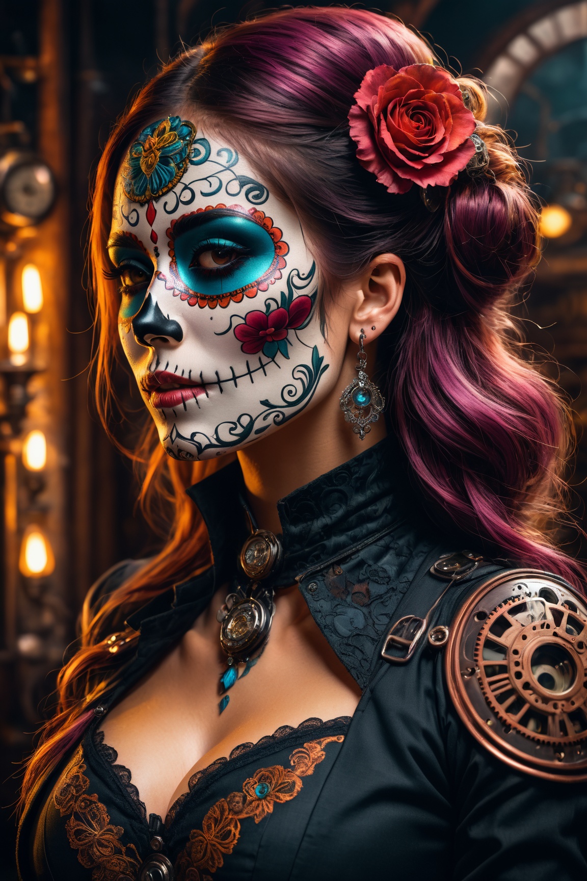 Realistic 8K illustration,  ,  Woman with tattoo sleeves on Tensor.Art