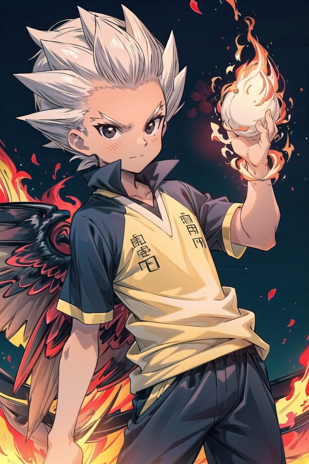 axel_blaze,  white hair,  white eyebrows on Tensor.Art