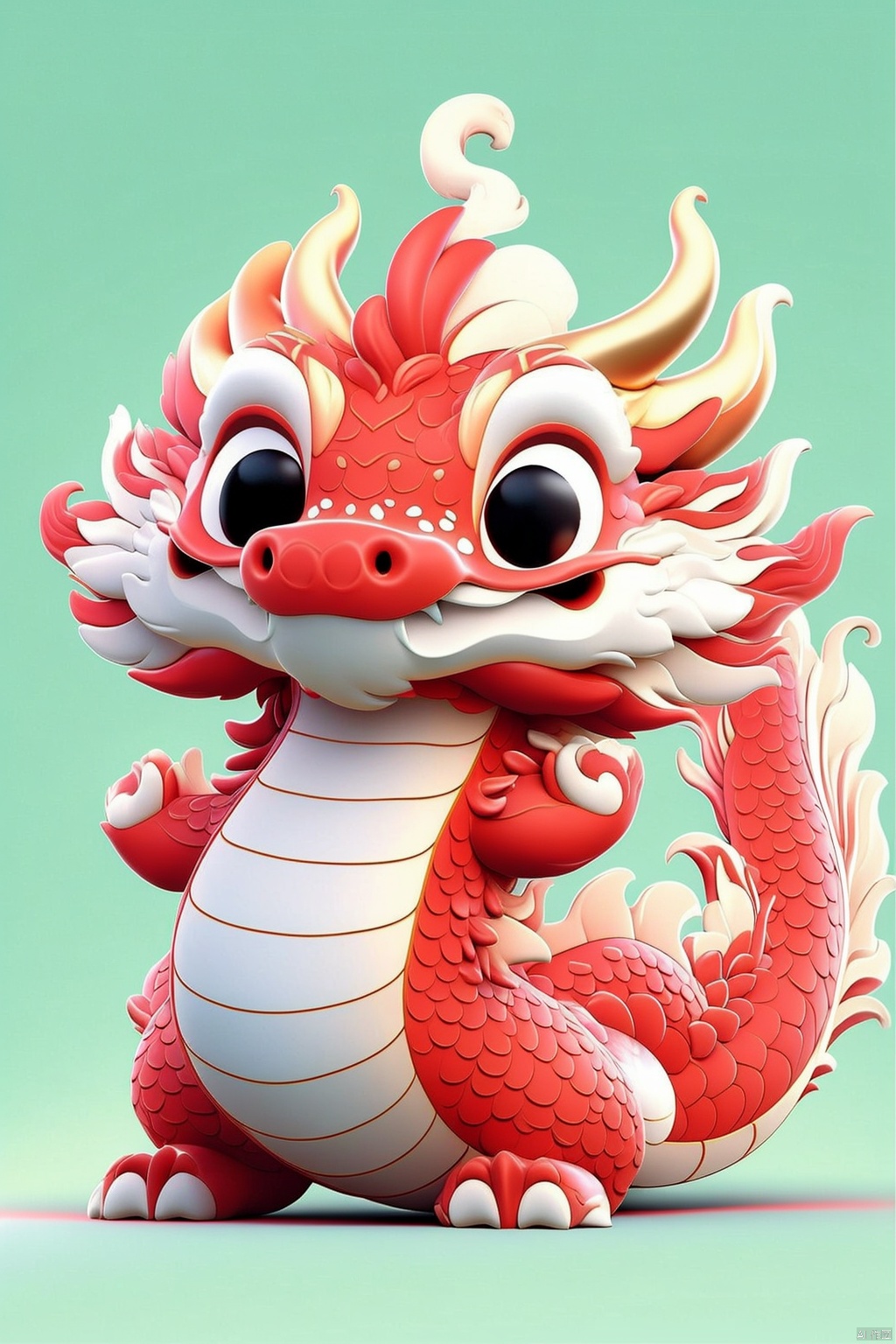 red dragon,smile,outdoors,simple background,,