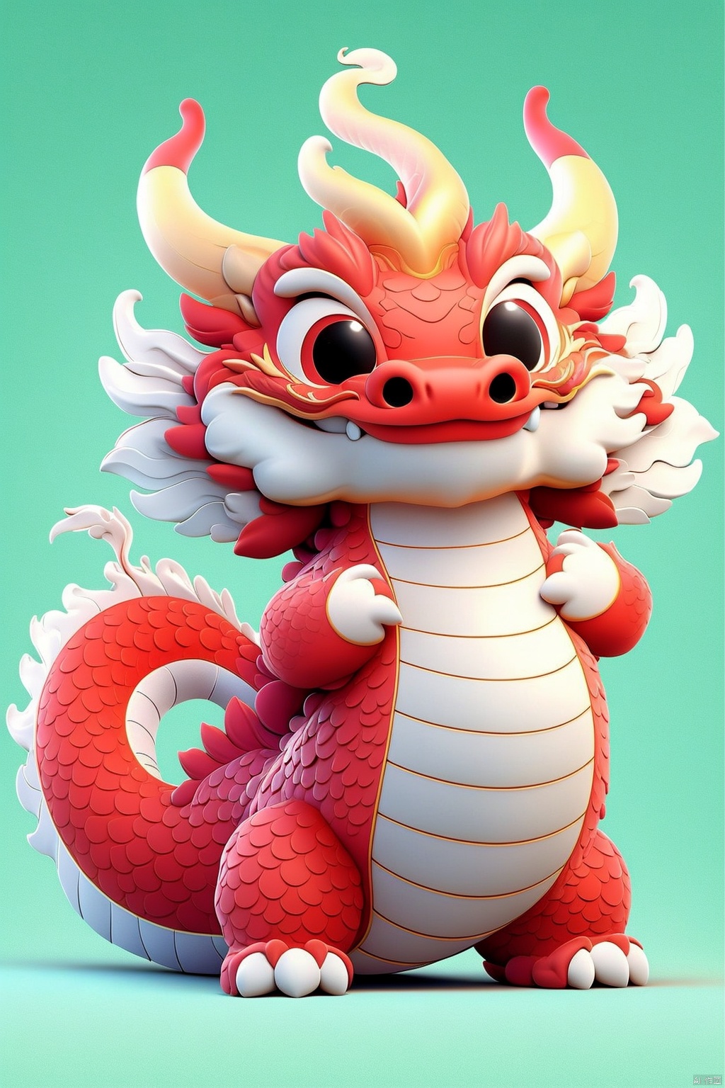 red dragon,smile,outdoors,simple background,,