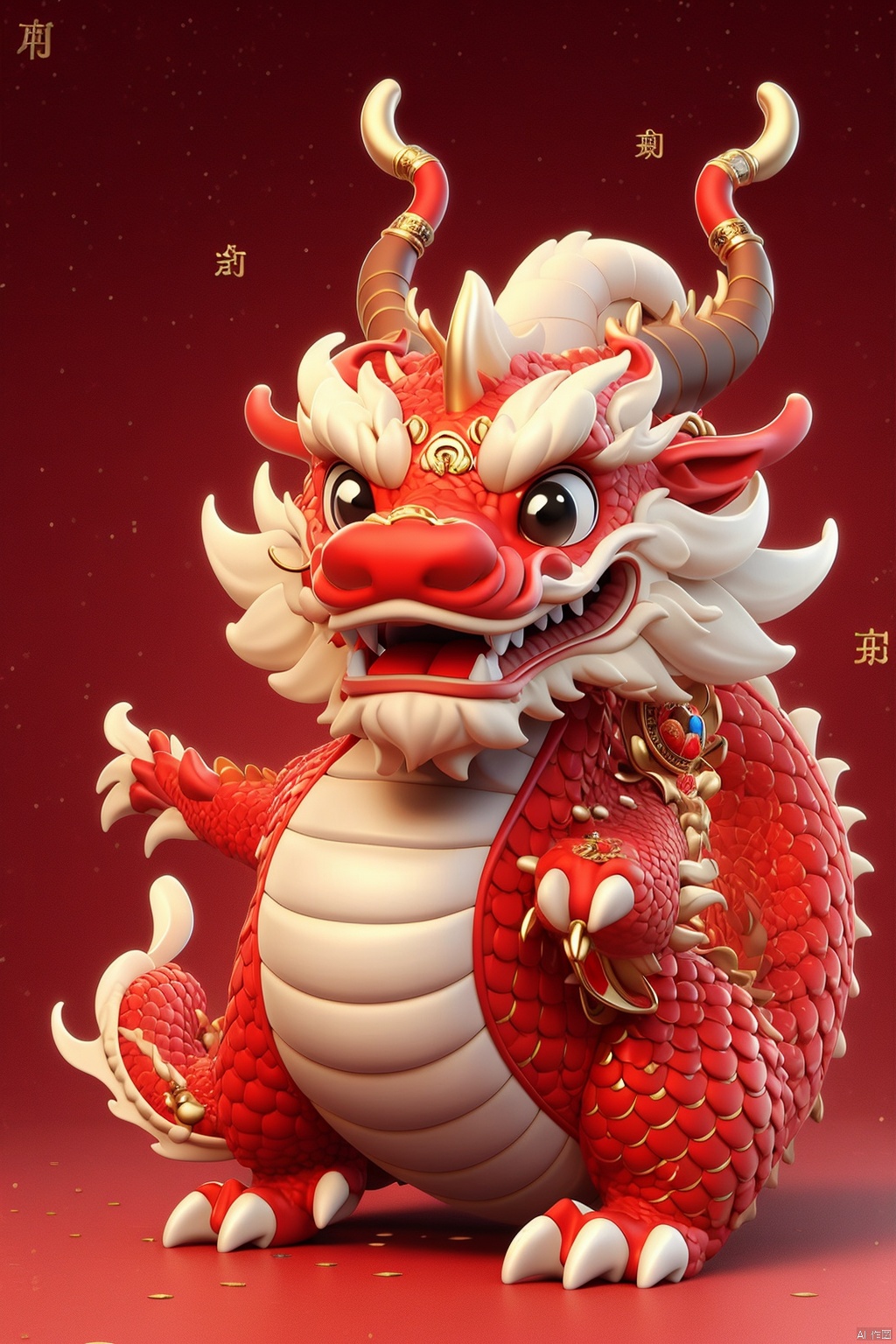 red dragon,smile,outdoors,simple background,,