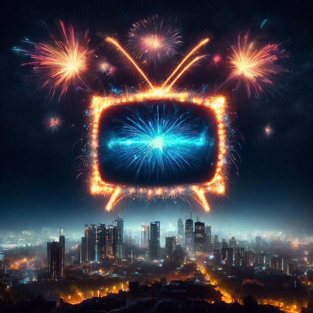 frwks in the sky,  television,  monitors on Tensor.Art