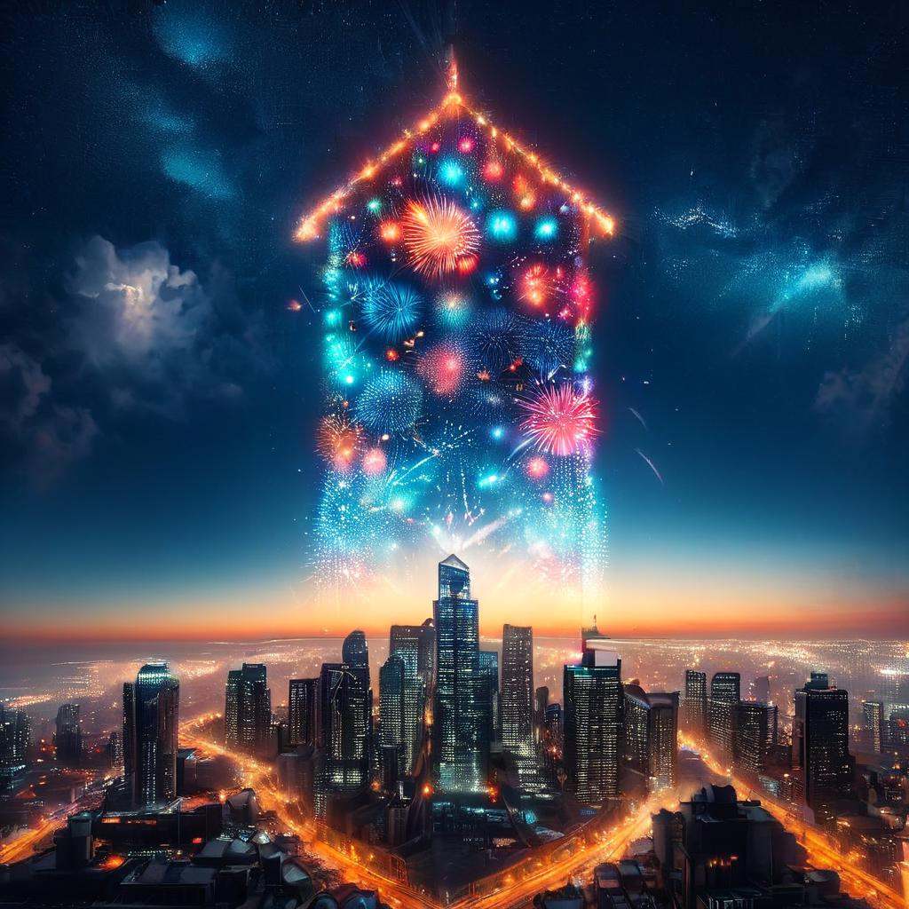 frwks on the sky building on Tensor.Art
