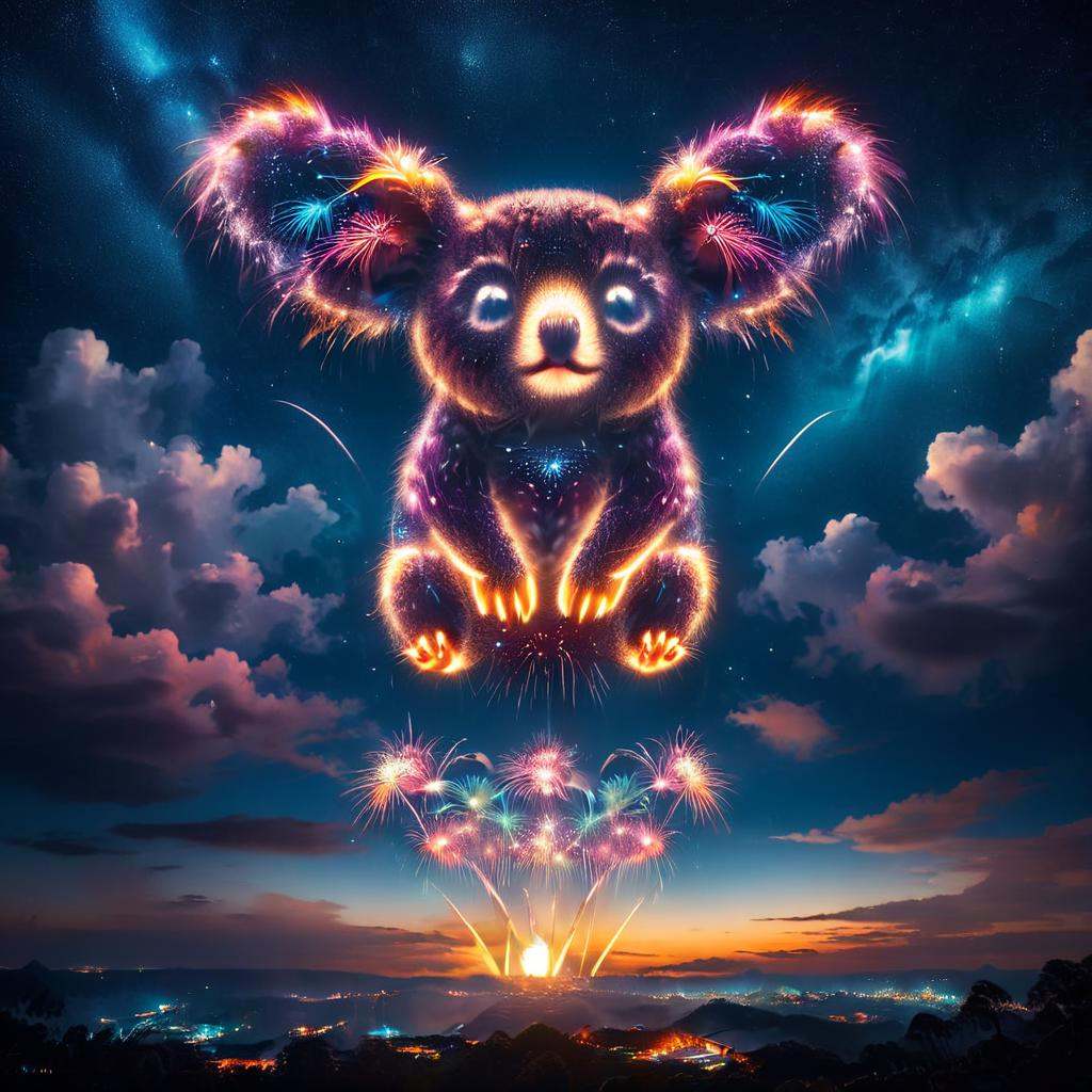frwks on the sky koala on Tensor.Art