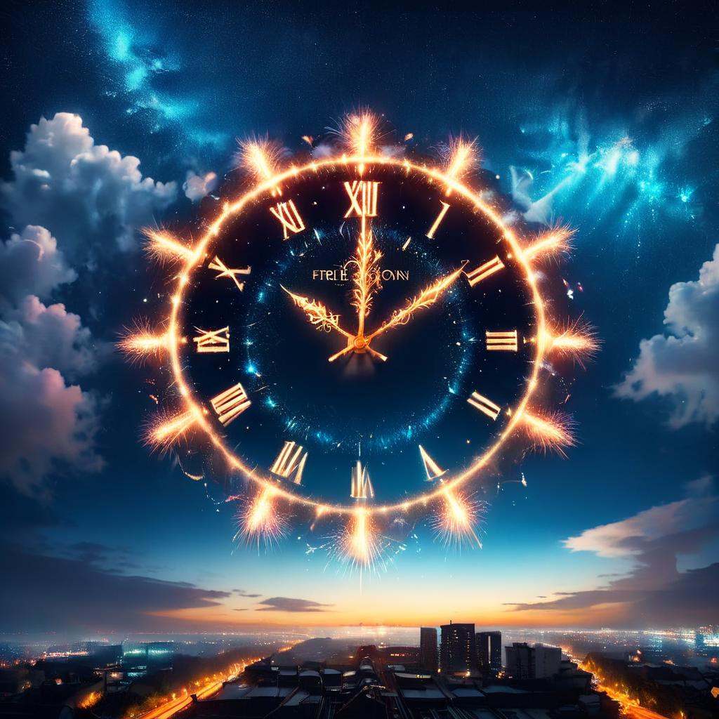 frwks on the sky clock on Tensor.Art