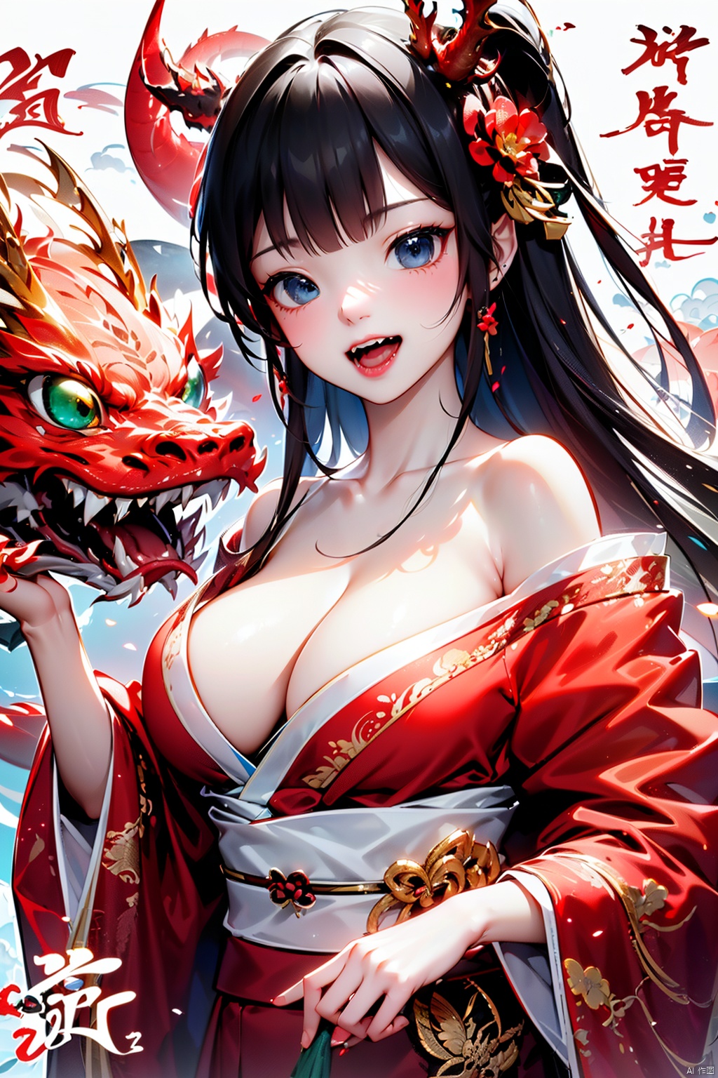 (龙年,  two zero two four New Year,  1girl on Tensor.Art