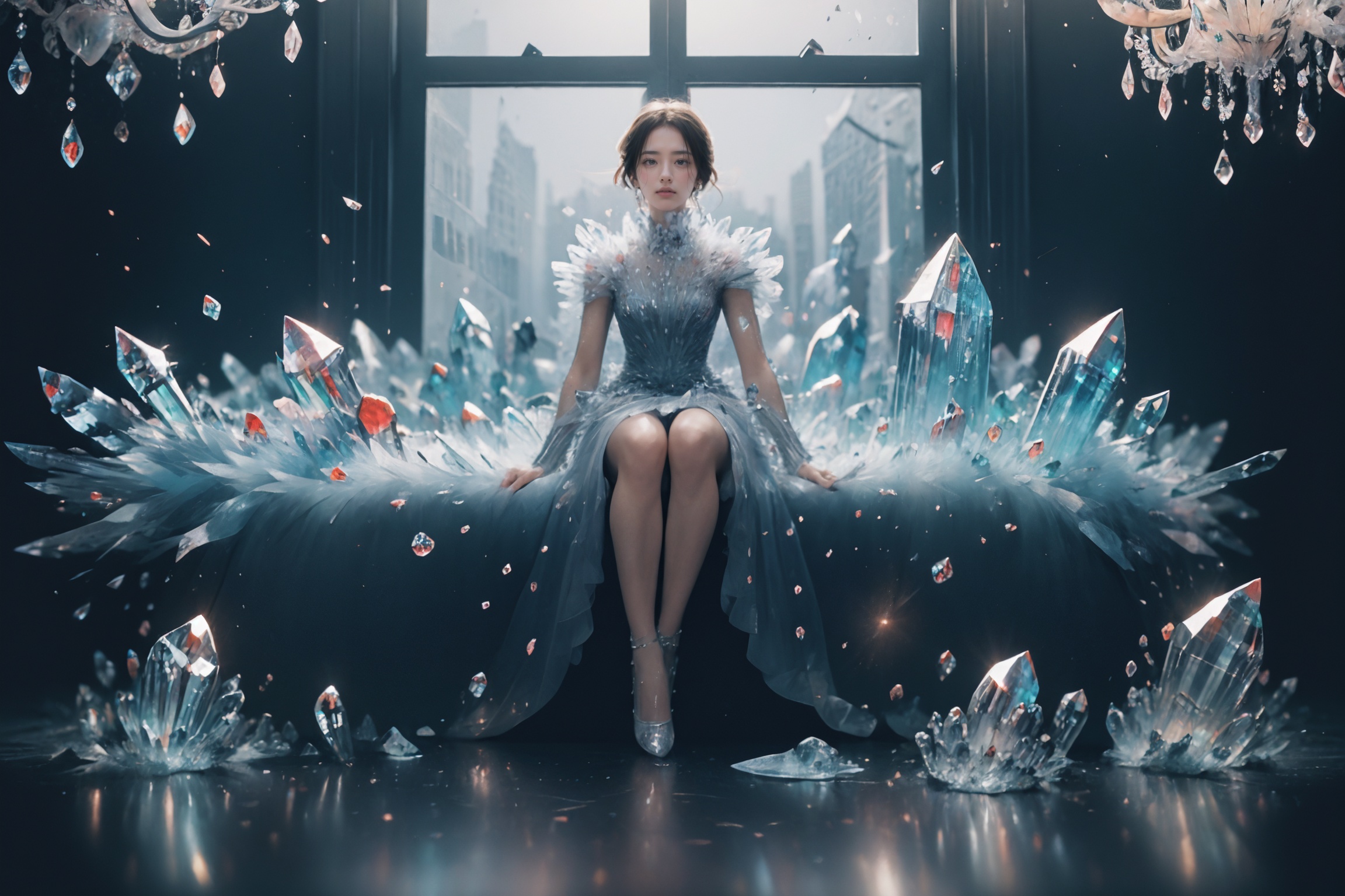 1girl,again crystalz,sitting,<lora:Again_Crystalz:1>,