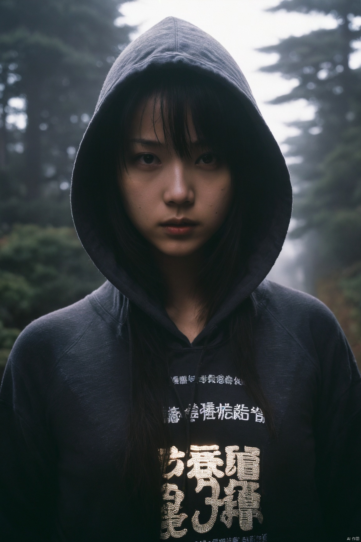  a girl close up,chinese girl,tyndall effect,Hoodie,foggy,dark shadow photography,surreal dramatic lighting shadow (lofi, analog)
, xxmixgirl, sunlight