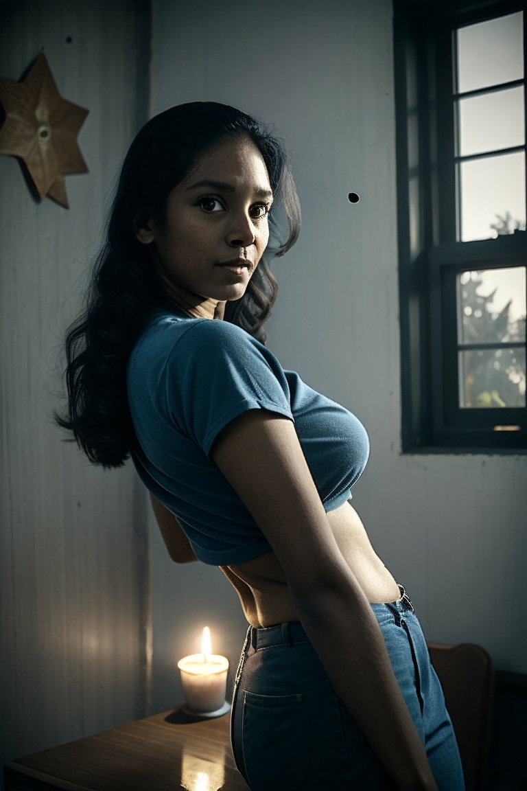 portrait of 35 year old young wome,  thick waist,  front view on Tensor.Art