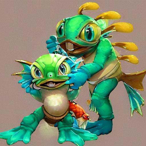 (((murky hitting a human with a fish:1.2 ))) solo,  teeth,  pokemon (creature) on Tensor.Art