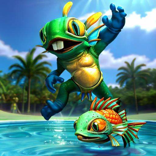 murky swimming in a pool solo,  teeth,  pokemon (creature) on Tensor.Art