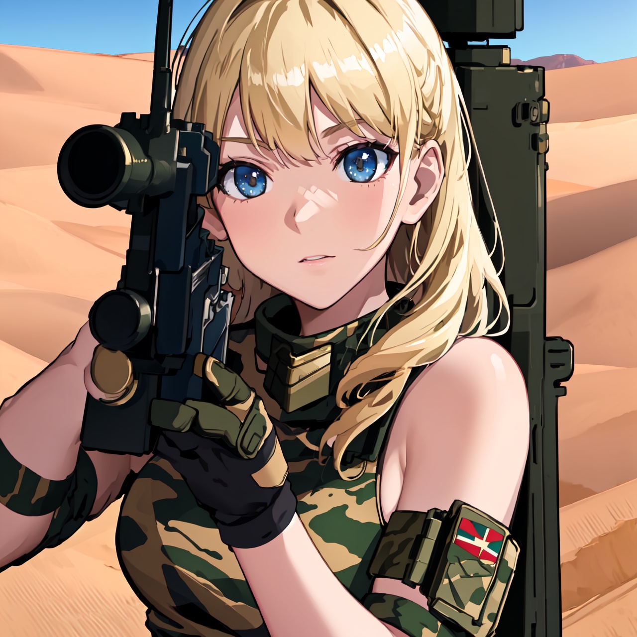 ultra-detailed,  girl in **** militarty,  portrait on Tensor.Art
