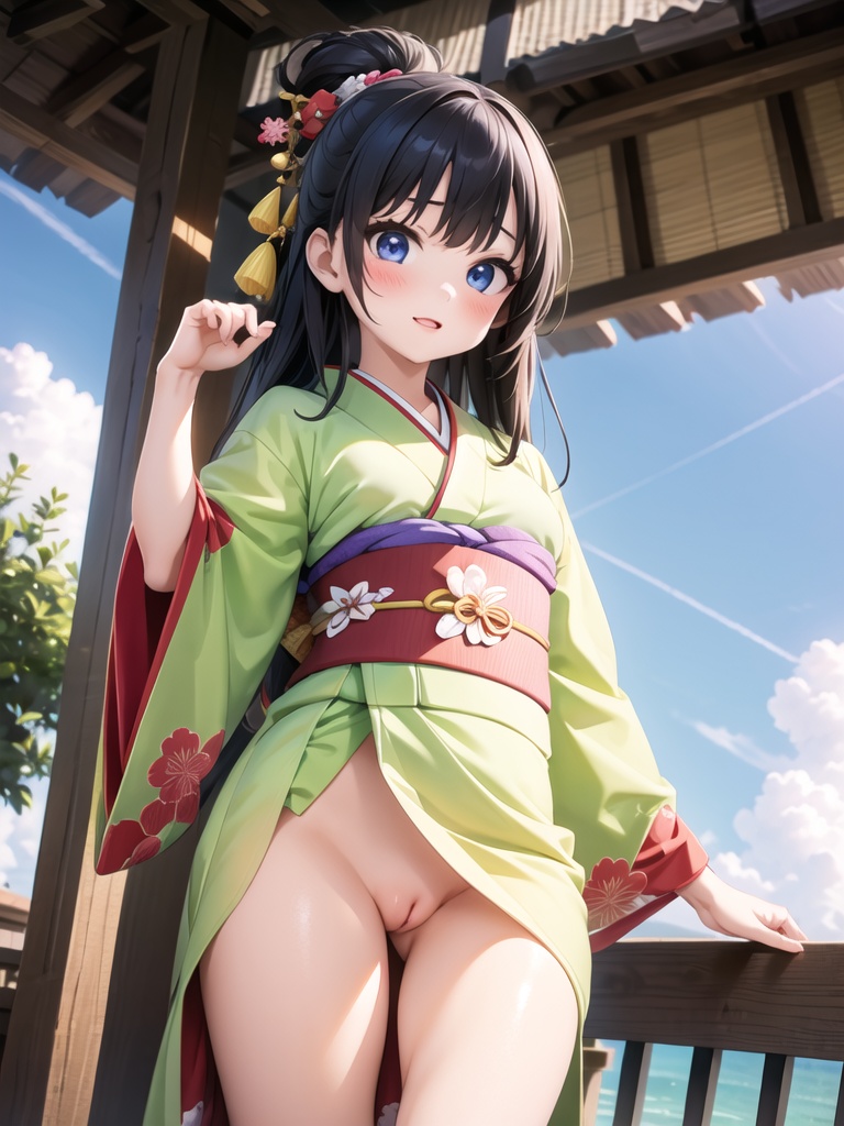 a girl,  kimono,  ***** on Tensor.Art