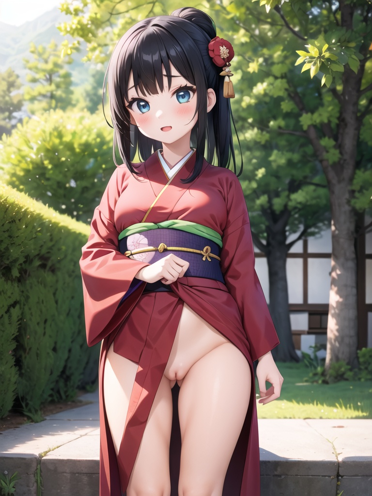 a girl,  kimono,  ***** on Tensor.Art