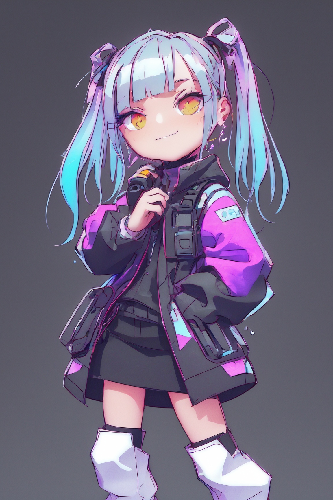 Cyber punk girl,  fantasy world,  dark background on Tensor.Art