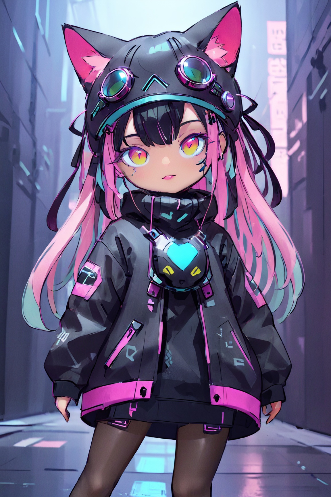 Cyber punk cat on Tensor.Art