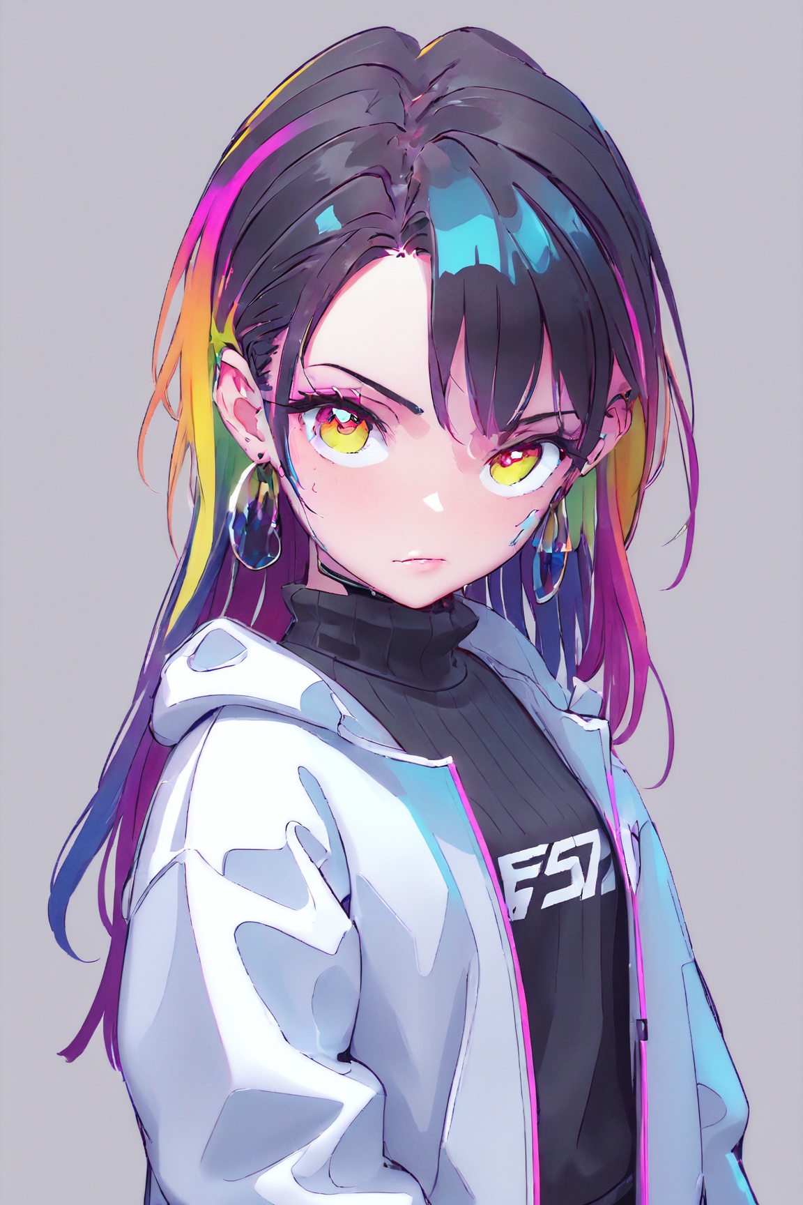 Cyber punk girl,  fantasy world,  dark background on Tensor.Art