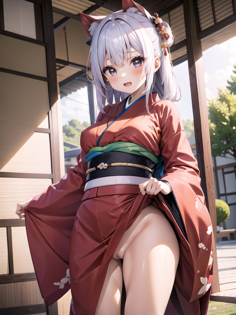 a girl,  kimono,  ***** on Tensor.Art