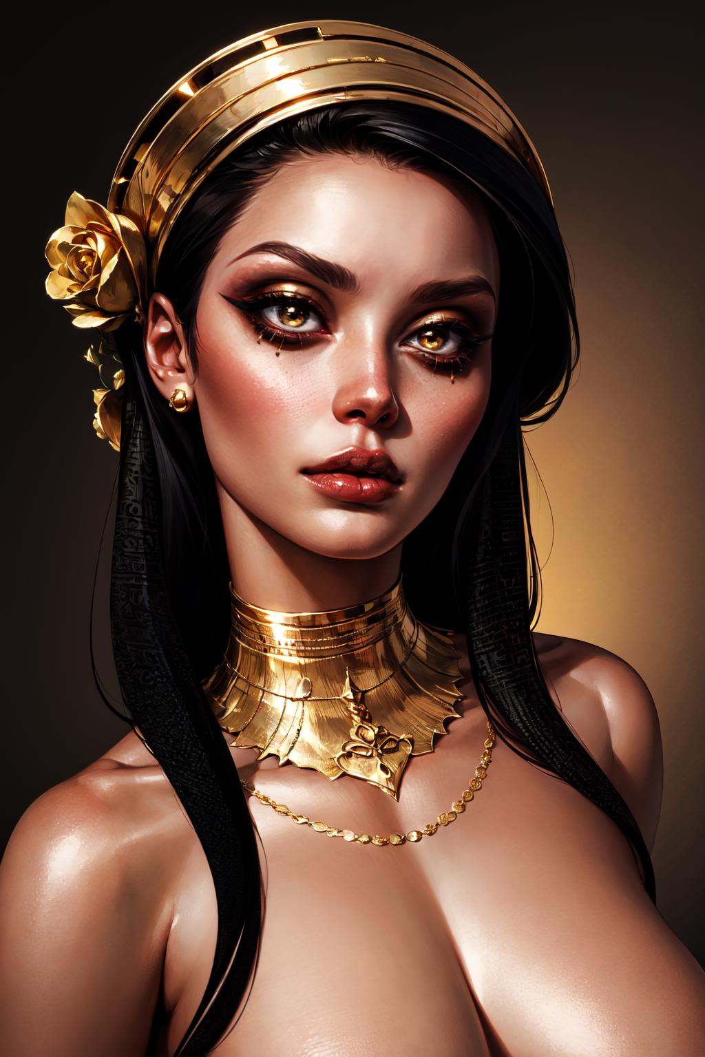 1girl,  egypt makeup,  egypt black woman hair on Tensor.Art