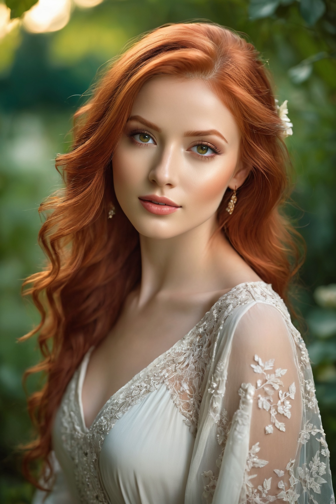 beautiful,  Tatar red-haired girl,  good figure on Tensor.Art