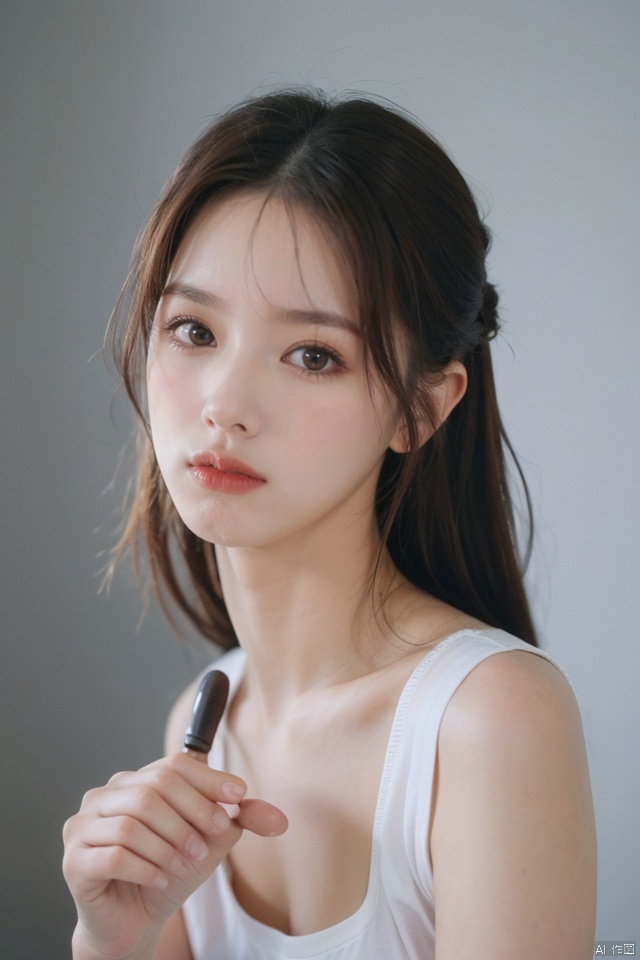 best quality, masterpiece, ultra high res,1girl, looking at viewer,pure color background,
best quality, masterpiece, ultra high res, looking at viewer, simple background, studio, side light, makeup portrait
