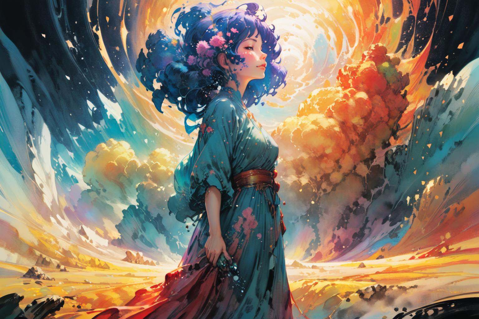 masterpiece,  painted world,  colorful splashes on Tensor.Art