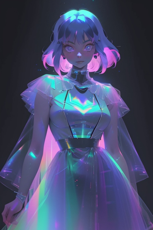 hologram skirt,  portrait,  bioluminescent liquid on Tensor.Art