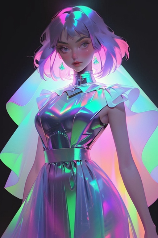 hologram skirt,  portrait,  bioluminescent liquid on Tensor.Art