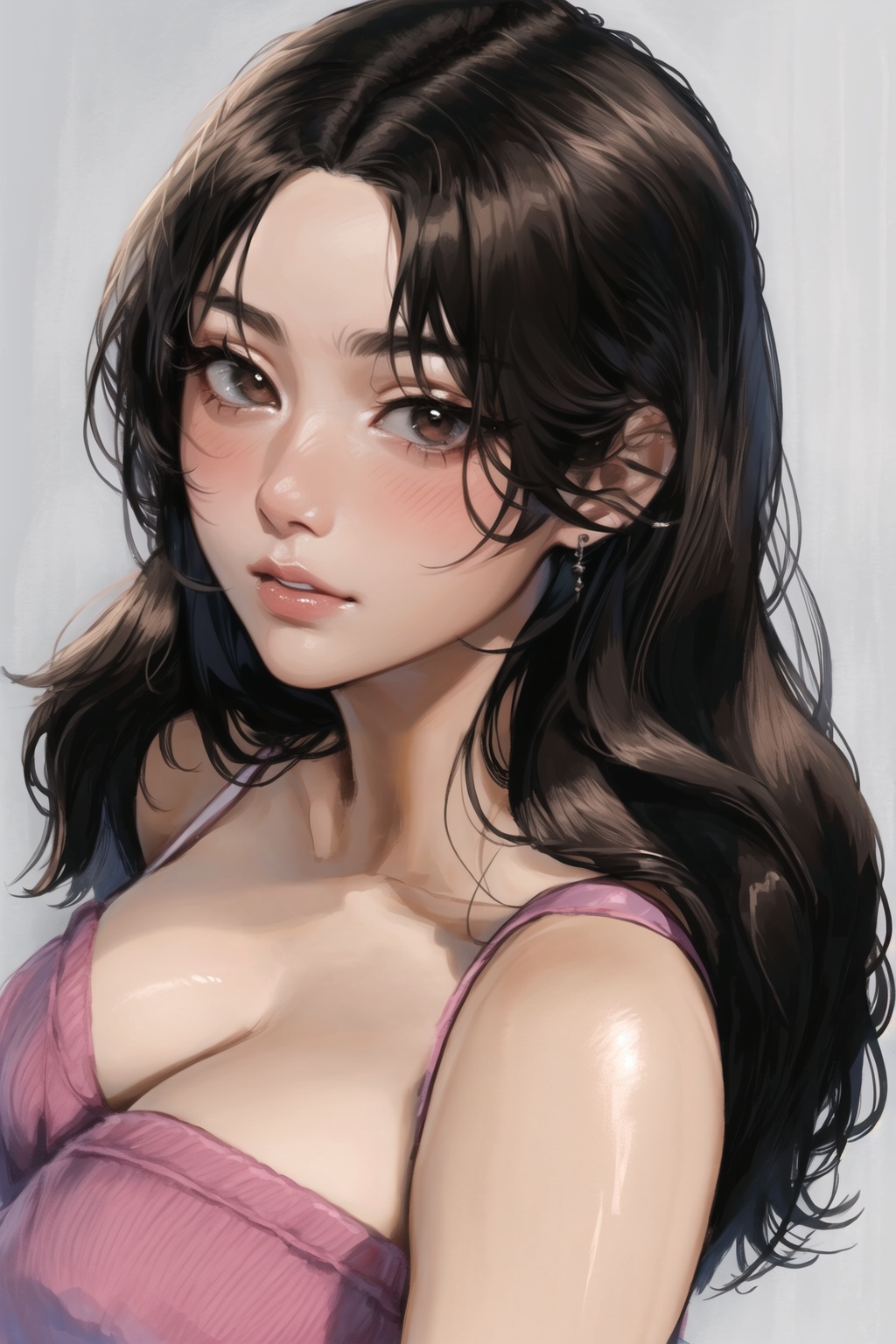 woman,  1girl,  long brown hair on Tensor.Art