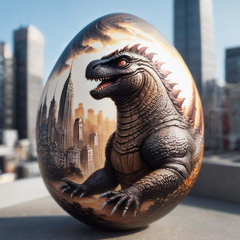 egg,  godzilla, on Tensor.Art
