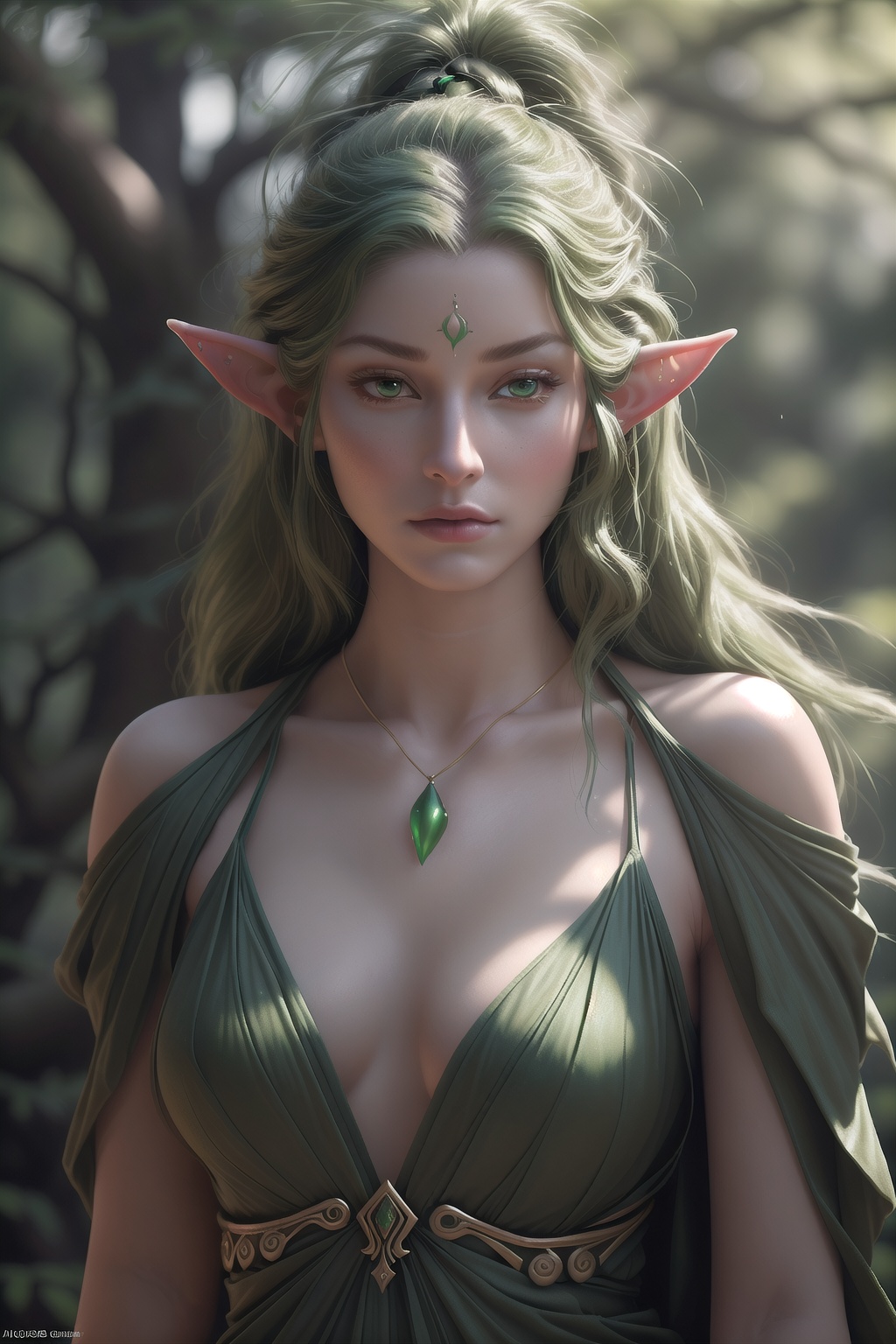 beautiful warrior in the forest,  modelling,  pose on Tensor.Art