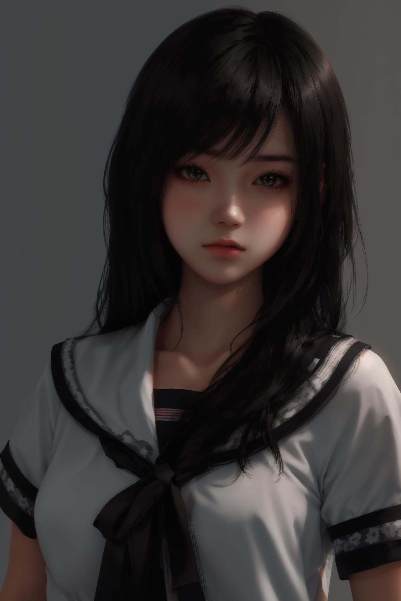 1girl,  solo,  school uniform on Tensor.Art