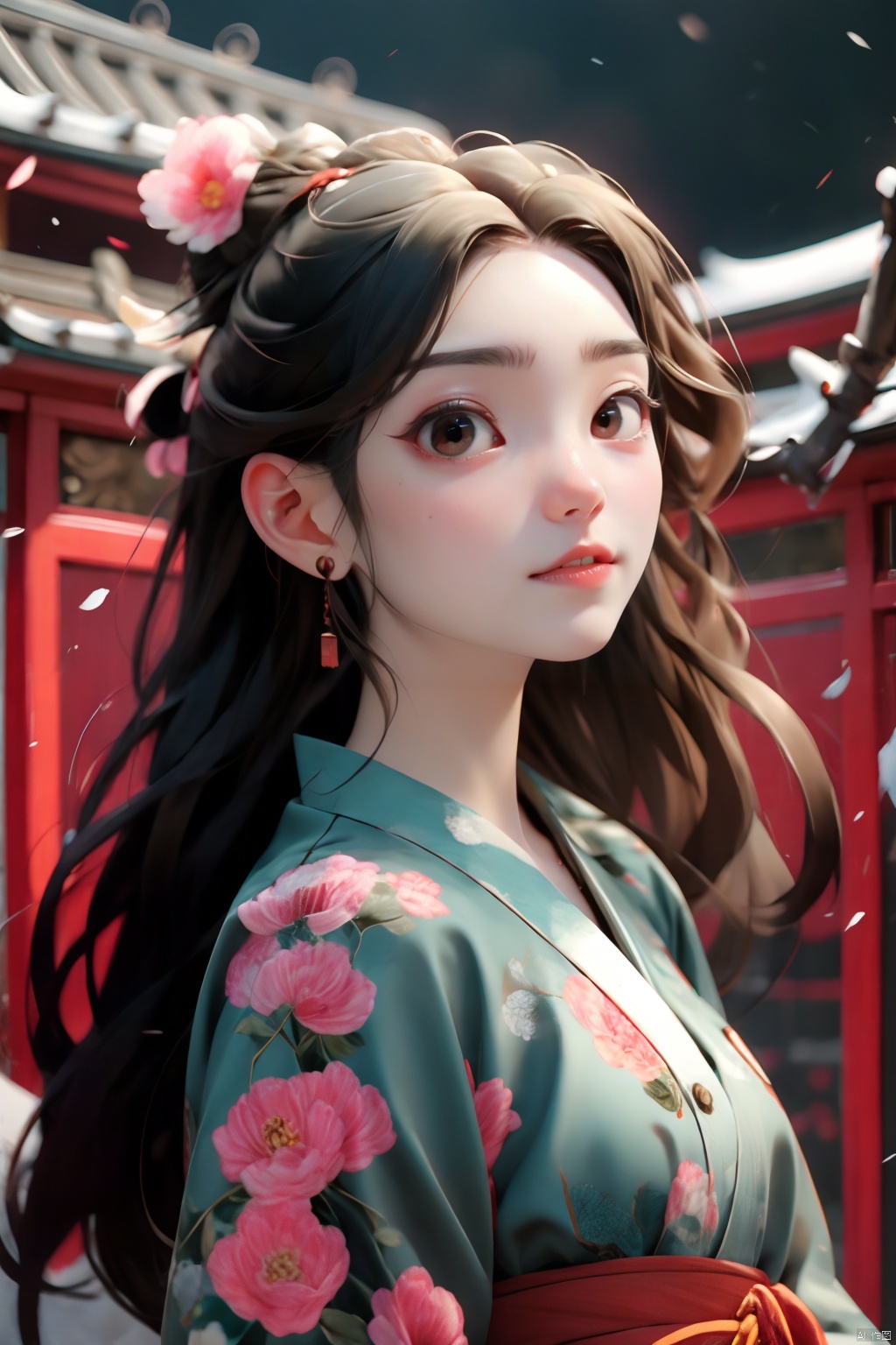  1girl, chinared,moyou, 2.5D