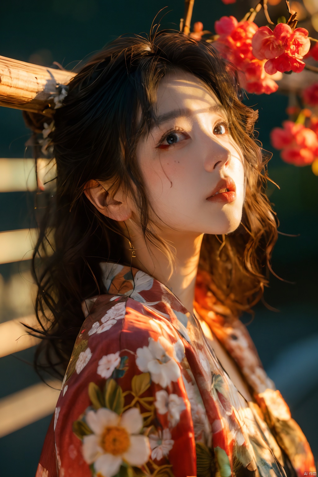  1girl, chinared,moyou