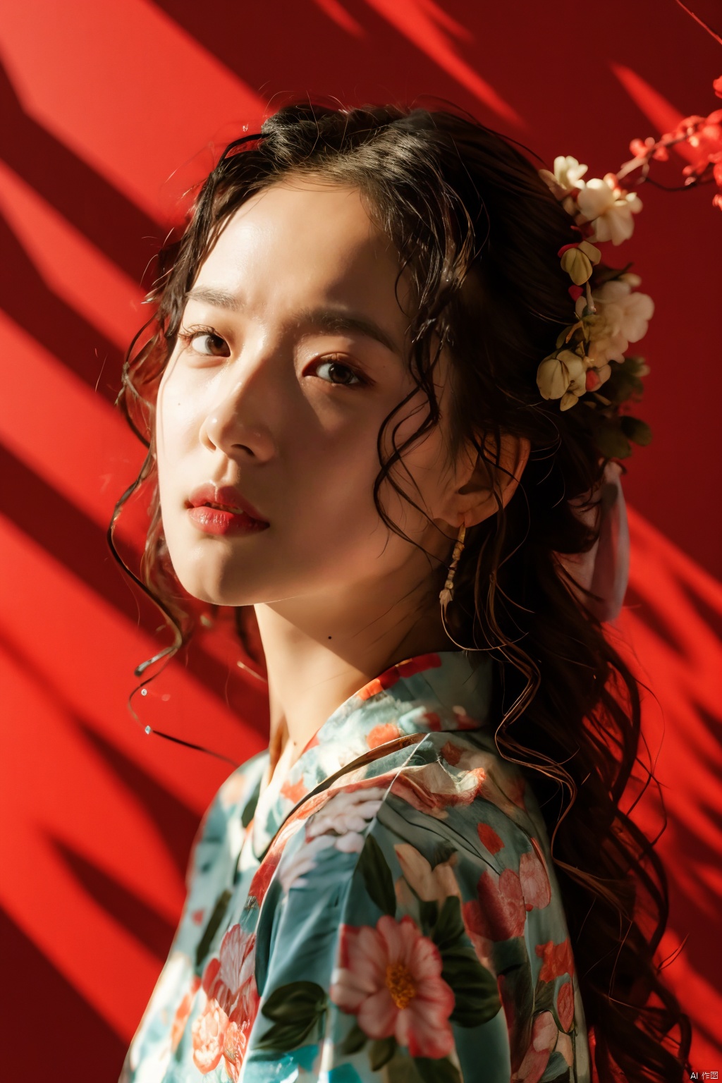 1girl, chinared