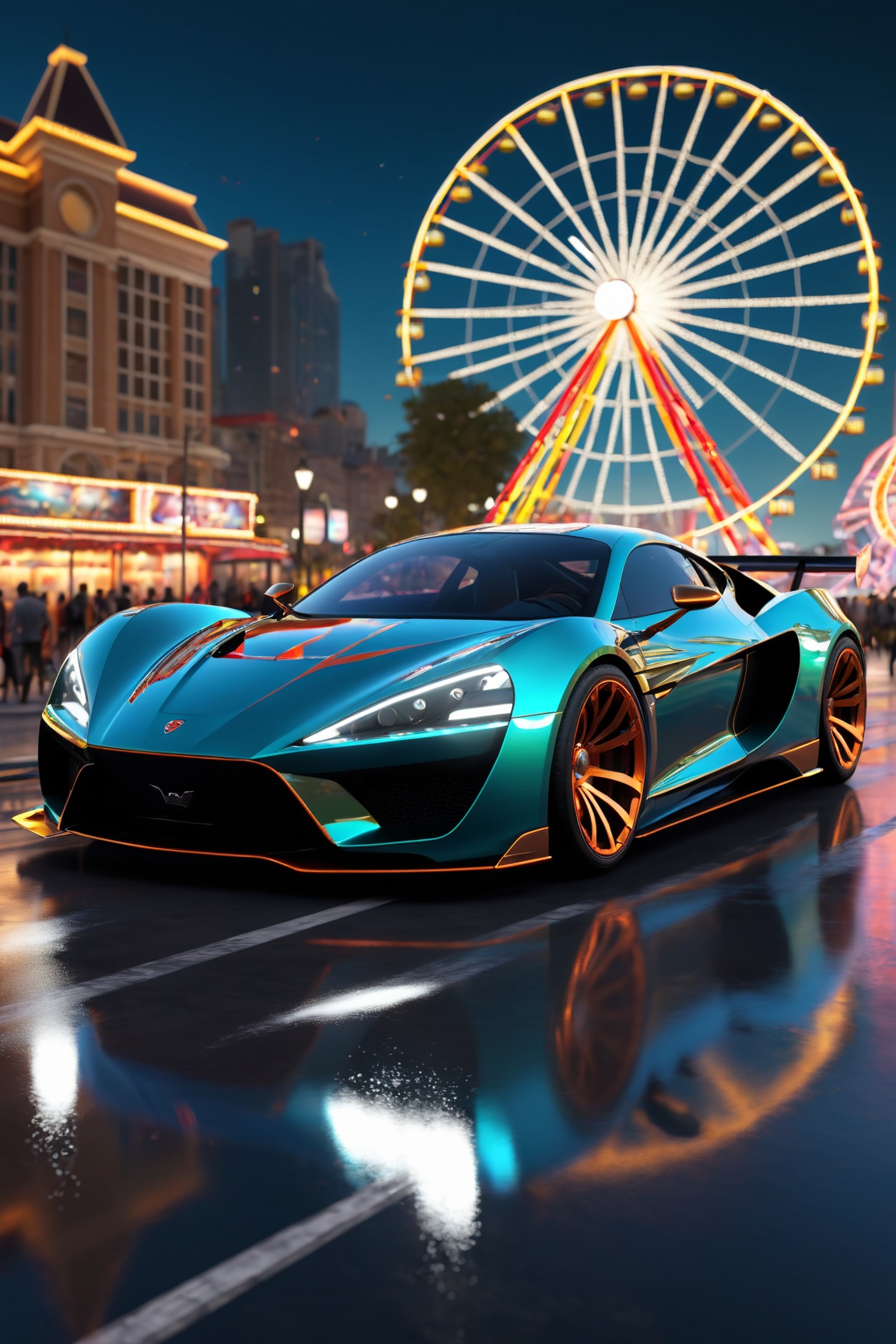3d,  sports car,  smoke by Ai Art Vision on Tensor.Art