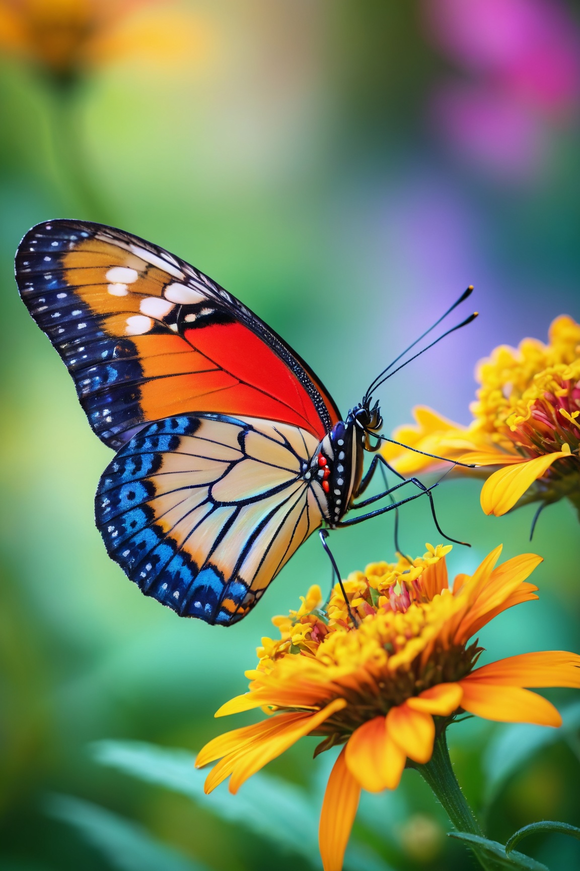 3D,  macro photography,  butterfly in vivid colors by Ai Art Vision on Tensor.Art