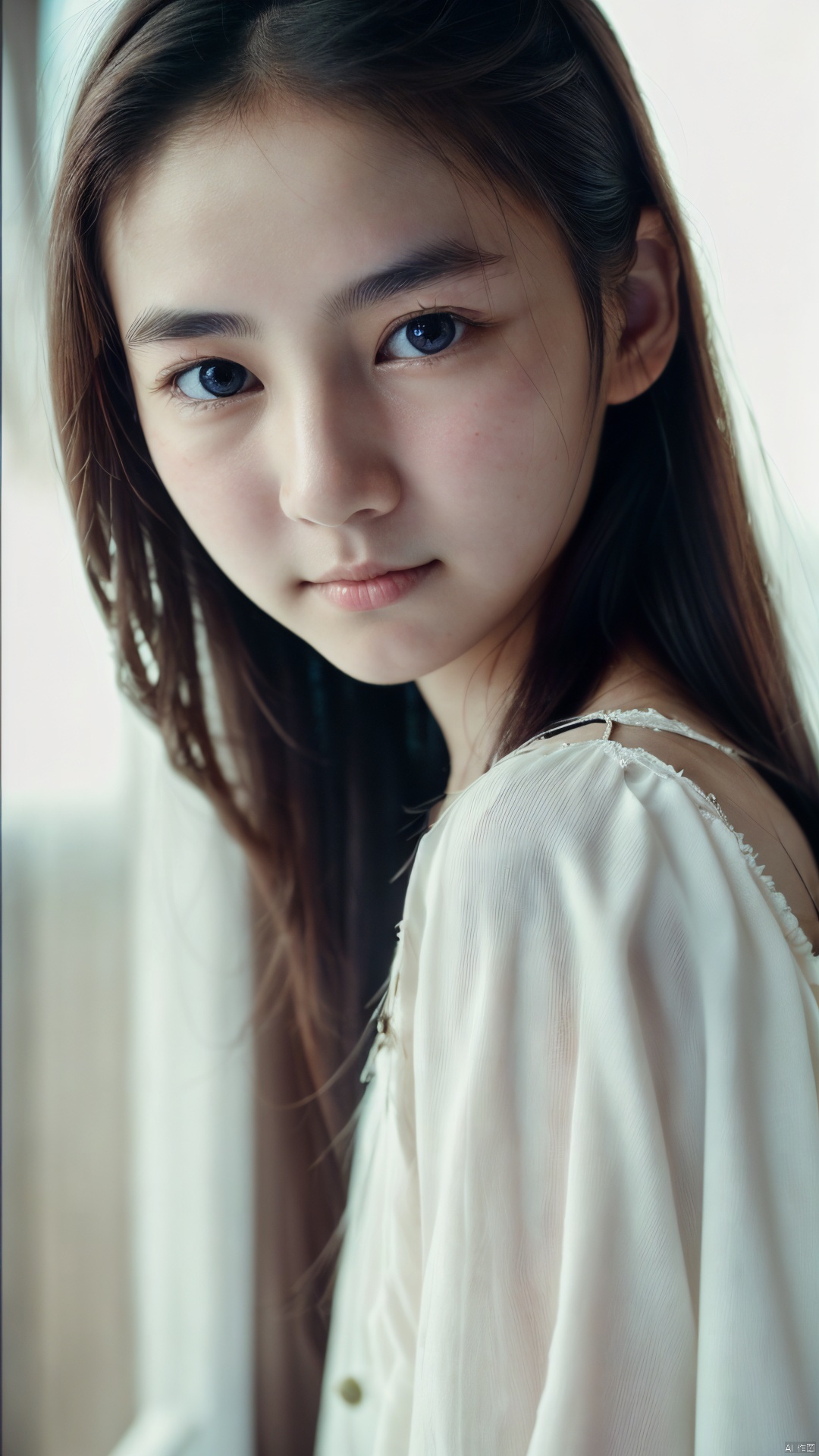 (long black hair),((fair white skin)),(original photography:1.5),a girl, ((Exquisite and perfect beautiful face,Beautiful and delicate eyes、double eyelids)),young girl, rinrada