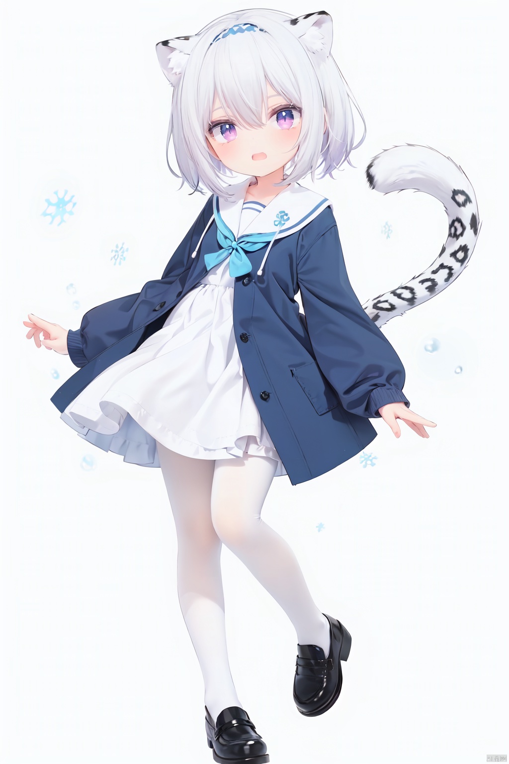 cute,  solo blue shirt,  blue sailor coat on Tensor.Art