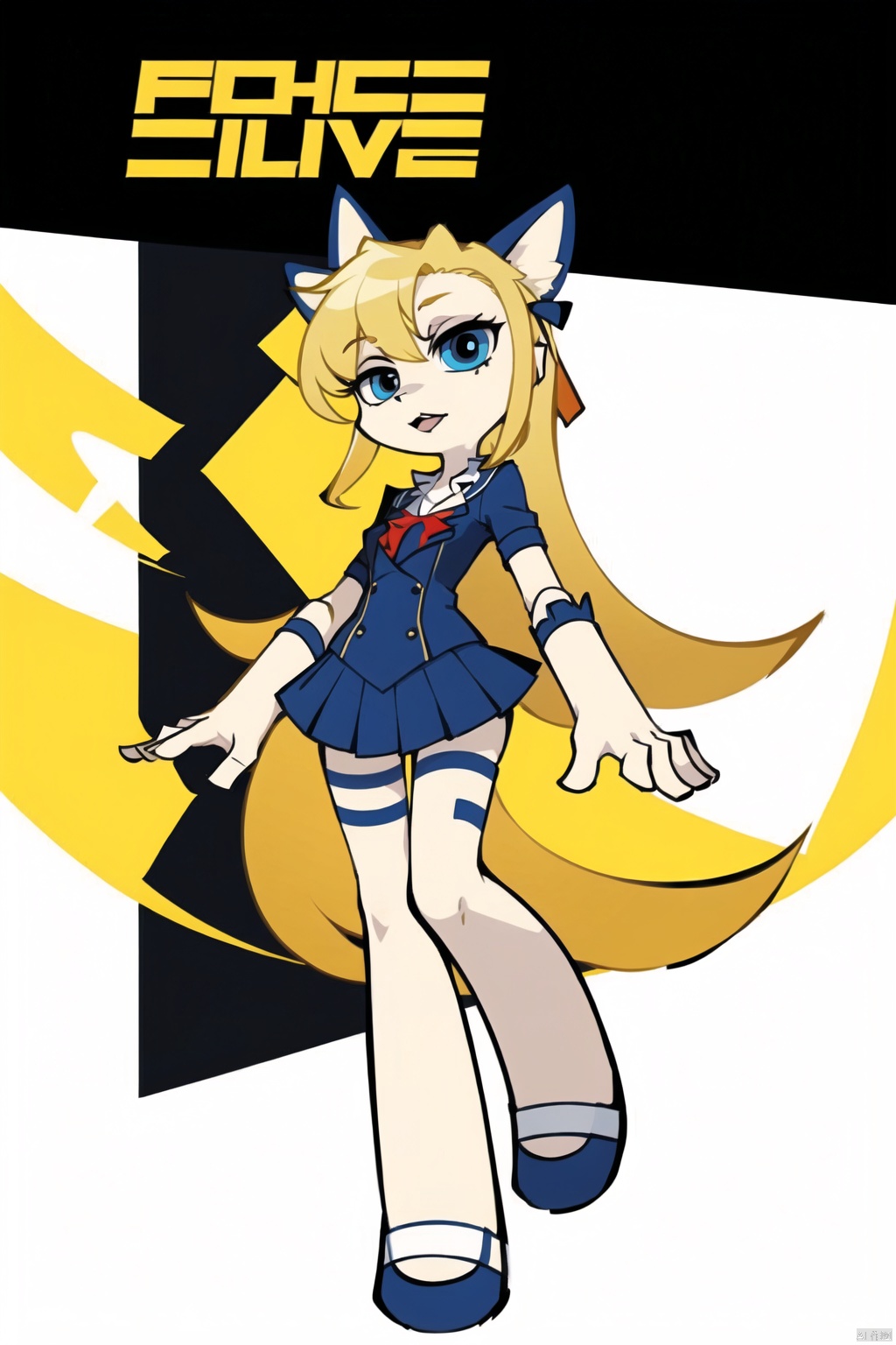  masterpiece,1girl,psstyle,solo, Psstyle,flat color, PSstyle,asuna ba,school day,blonde,blue archive, furry girl