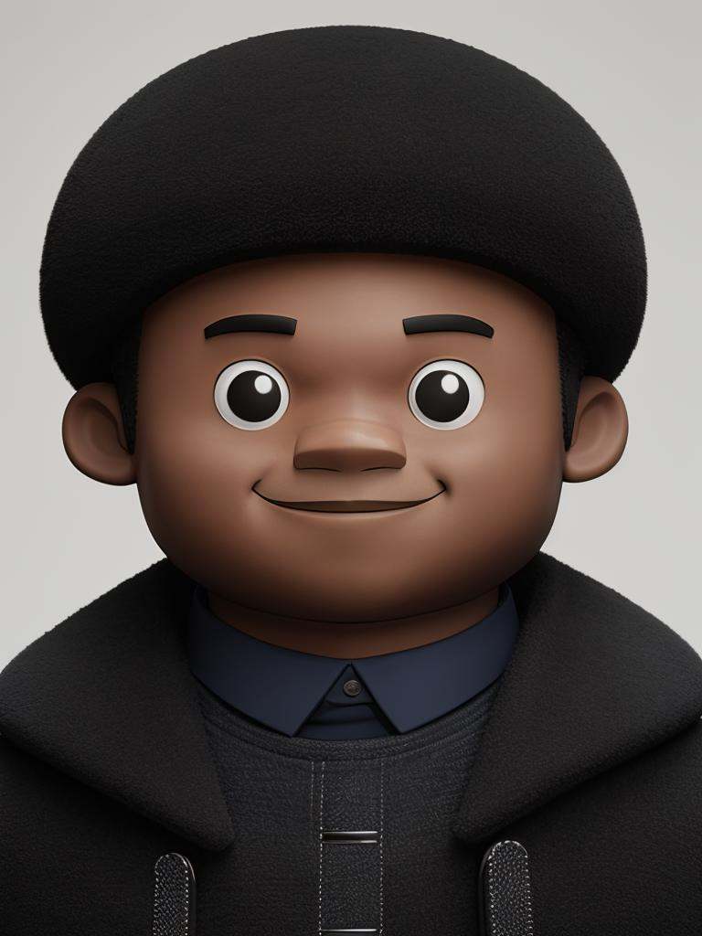 Masterpiece,top-notch quality,xiaokeai,chibi,hdri,Edge light,solo,male,black hair,close-up,smile,from below,looking at viewer,JACKET,<lora:模型手办Blindbox:0.6>,