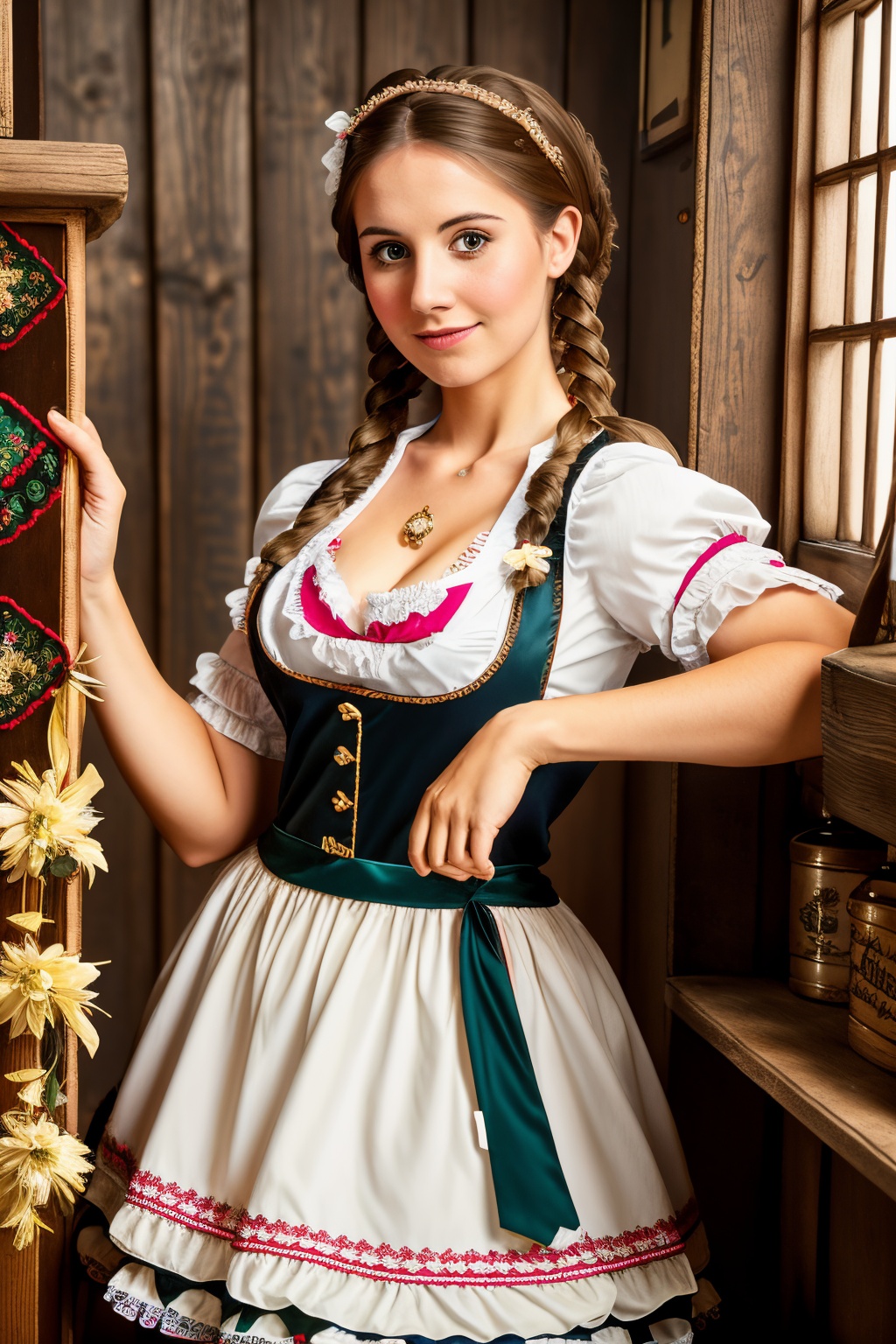 portrait painting of 1girl as german woman,  annie,  dirndl on Tensor.Art