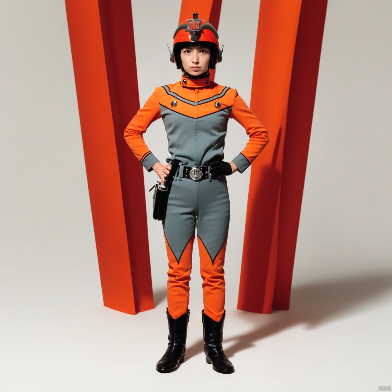 (masterpiece:1.3),(the best quality:1.2),(super fine illustrations:1.2),(Masterpiece),high quality,high detail,(white background:1.2),looking at viewer,(SOLO:1.4),outline,simple background,fullbody,, belt,boots,emblem,military uniform,logo,pants,armor,uniform,bodysuit,choker,belt pouch, jacket, collar, helmet, gloves, fingerless gloves, belt, logo